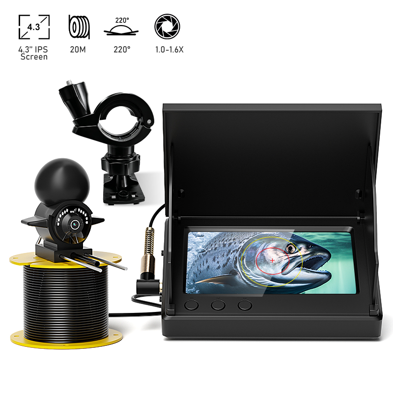Underwater Fishing Camera - Портативный эхолот с ЖК-дисплеем 4,3 дюйма,