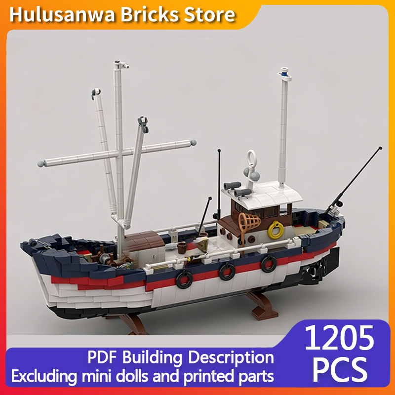 Fishing Equipment Gifts - Деревянная модель рыболовного траулера MOC, конструктор,