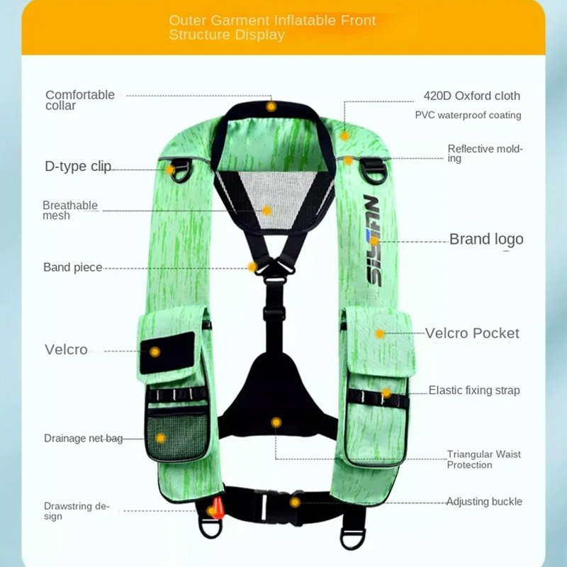 Новый надувной спасательный жи – обзор и цена Fishing Vest Jacket